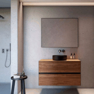 Mueble de baño suspendido Ulises con tapa 360 para lavabo sobre encimera - Imagen 3
