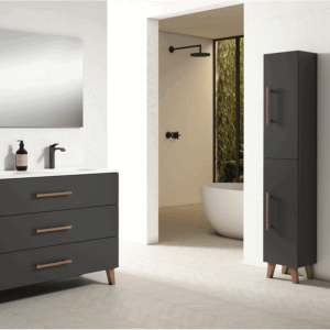 Columna auxiliar de baño Fusta con 2 puertas y baldas interiores – suspendida o con patas - Imagen 2