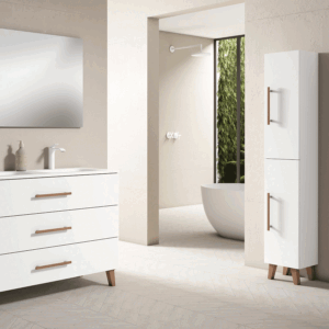 Columna auxiliar de baño Fusta con 2 puertas y baldas interiores – suspendida o con patas - Imagen 4