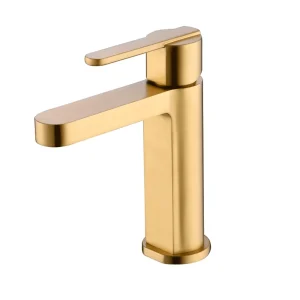 Grifo monomando Roma Imex moderno y minimalista, en dorado
