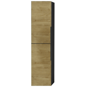 Columna auxiliar Marte con frente fresado de rayas verticales y baldas interiores