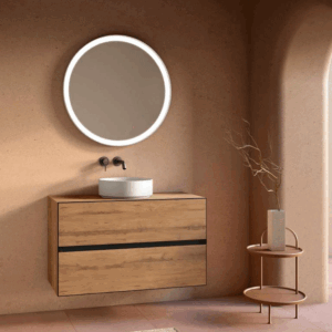Mueble de baño suspendido Ulises con tapa 360 para lavabo sobre encimera