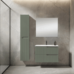 Mueble de baño suspendido Ezio con lavabo de porcelana - Imagen 3