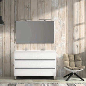 Conjunto de mueble Brasilia con tres cajones y lavabo porcelánico - Imagen 4