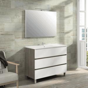Conjunto de mueble Brasilia con tres cajones y lavabo porcelánico