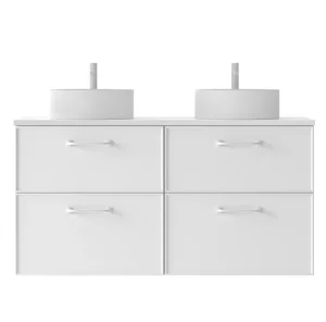Mueble de baño colección Blanca con lavabo de porcelana, en blanco