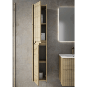 Columna auxiliar de baño suspendida Ezio con dos puertas y baldas interiores - Imagen 6