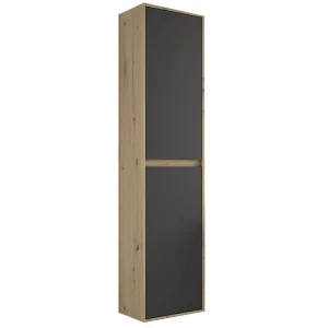 Columna suspendida Mydesign con dos puertas y baldas interiores, en madera y gris