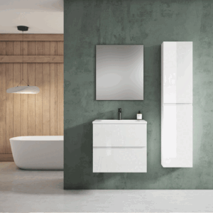 Mueble de baño suspendido Esencial con lavabo de porcelana - Imagen 2