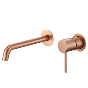 Grifo monomando de lavabo Monza Imex empotrado, en oro rosa