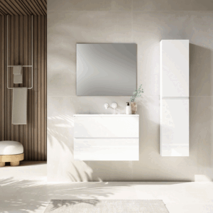 Mueble de baño suspendido Esencial con lavabo de porcelana - Imagen 3
