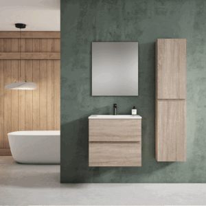 Mueble de baño suspendido Esencial con lavabo de porcelana - Imagen 5