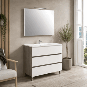 Conjunto de mueble Brasilia con tres cajones y lavabo porcelánico - Imagen 3