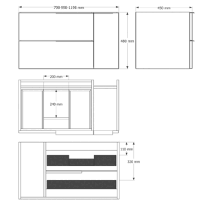 Conjunto mueble de baño Vulcano dos cajones suspendido - Imagen 8