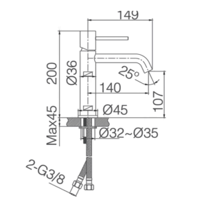 Grifo monomando de lavabo Monza Imex - Imagen 10