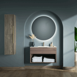 Conjunto mueble de baño suspendido Minerva con lavabo de porcelana - Imagen 2