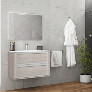 Conjunto de mueble suspendido Oregon con lavabo de porcelana - Imagen 3