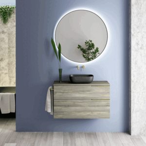 Conjunto de mueble de baño suspendido Plutón con tapa de melamina - Imagen 3