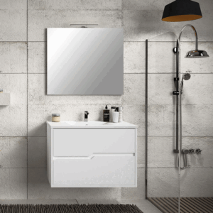 Conjunto de mueble suspendido Texas dos cajones con lavabo porcelanico - Imagen 4