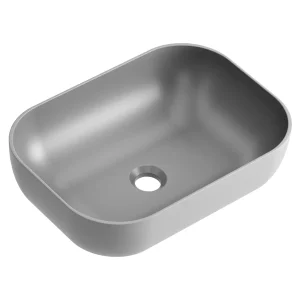 Lavabo de microcemento Laila para cuartos de baño, en gris