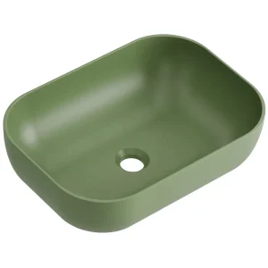Lavabo de microcemento Laila para cuartos de baño, en verde