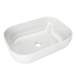 Lavabo de microcemento Laila para cuartos de baño, en blanco