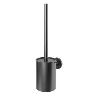 Escobillero de baño de acero inoxidable, en negro