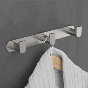 Percha triple de baño en acero inoxidable