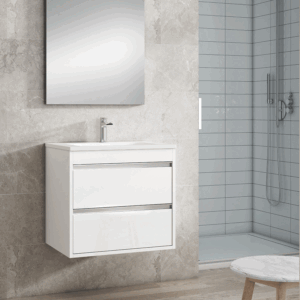 Mueble de baño Slider dos cajones suspendido con lavabo porcelánico - Imagen 7