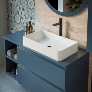 Mueble de baño Kalua suspendido con dos cajones y diseño moderno en lacado o melamina - Imagen 9