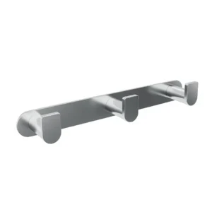 Percha triple de baño en acero inoxidable, en acero