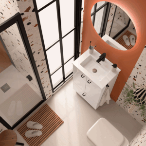 Conjunto de baño Inara con 2 puertas, 1 cajón y lavabo porcelánico - Imagen 8