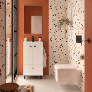 Conjunto de baño Inara con 2 puertas, 1 cajón y lavabo porcelánico - Imagen 7