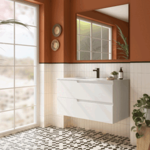 Conjunto de baño Vima suspendido con 2 cajones y lavabo de porcelana