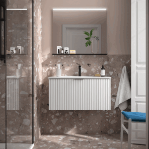Mueble de baño Biba con un cajón y lavabo porcelánico - Imagen 4