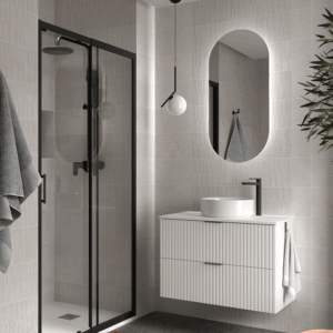 Conjunto de baño Biba con 2 cajones y encimera para lavabo sobre encimera - Imagen 4