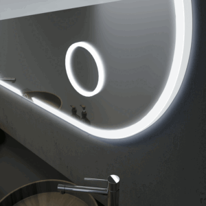Espejo de baño Indiana elíptico con luz LED fría, espejo aumento x3 y antivaho - Imagen 3