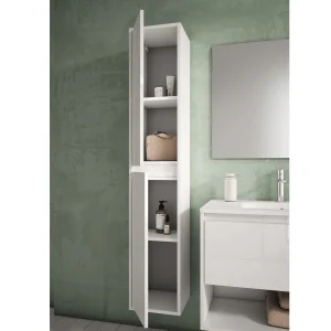 Columna de baño auxiliar 160 cm con puertas y cierre amortiguado, abierto con el interior visible
