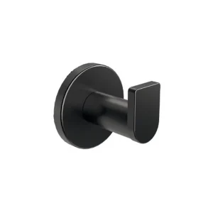 Percha de baño individual en acero inoxidable, en negro