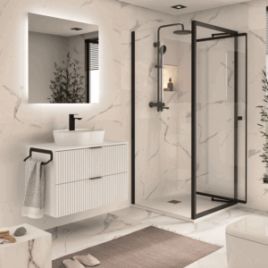 Conjunto de baño Biba con 2 cajones y encimera para lavabo sobre encimera - Imagen 2