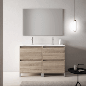 Mueble de baño Porto 4 cajones con patas y lavabo cerámico