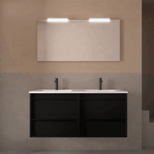 Mueble de baño Attila con 4 cajones, doble lavabo porcelánico - Imagen 2