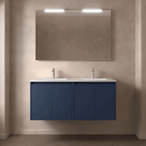 Mueble de baño suspendido Noja con doble lavabo porcelánico y 4 puertas - Imagen 8