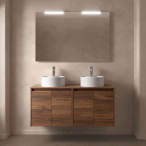 Mueble de baño suspendido Noja con tapa para lavabo sobre encimera