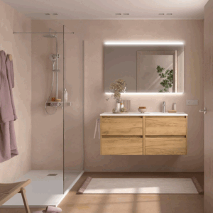 Mueble de baño de baño Noja 120 cm con 4 cajones y lavabo desplazado - Imagen 2