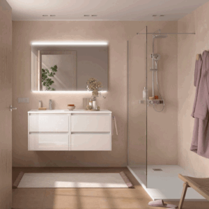 Mueble de baño de baño Noja 120 cm con 4 cajones y lavabo desplazado - Imagen 5