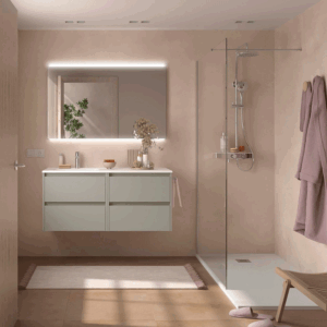 Mueble de baño de baño Noja 120 cm con 4 cajones y lavabo desplazado - Imagen 6