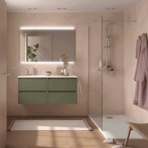 Mueble de baño de baño Noja 120 cm con 4 cajones y lavabo desplazado - Imagen 10