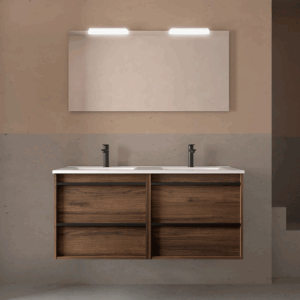 Mueble de baño Attila con 4 cajones, doble lavabo porcelánico - Imagen 4