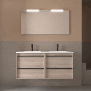 Mueble de baño Attila con 4 cajones, doble lavabo porcelánico - Imagen 5